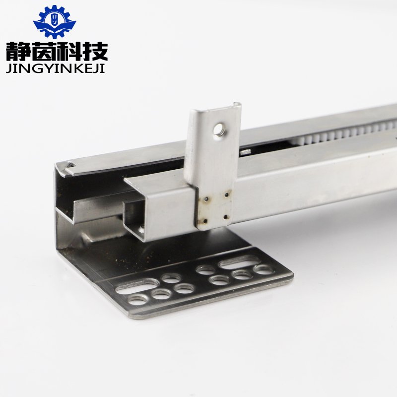 Stainless steel square tube pull basket damped track side loading bottom loading buffer rail pot bowl basket slide