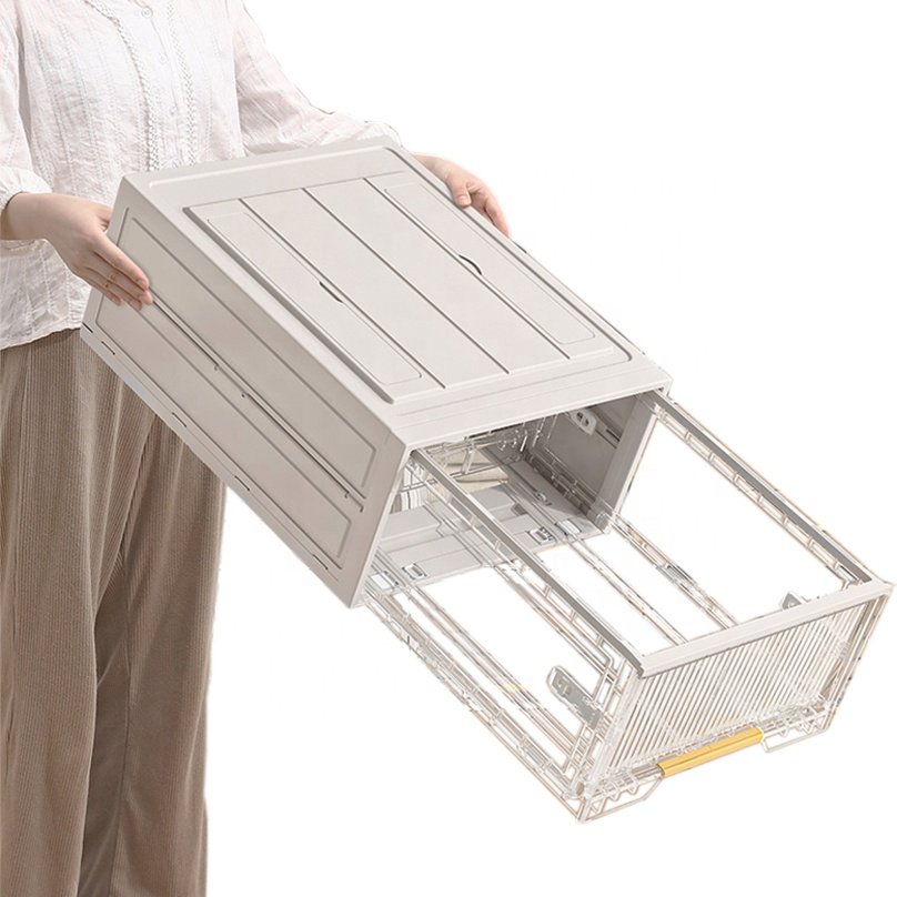 New Fashion Folding Drawers in the Middle Save Space Clear Box Cloth Storage Wardrobe Assistant Boxes & Bins