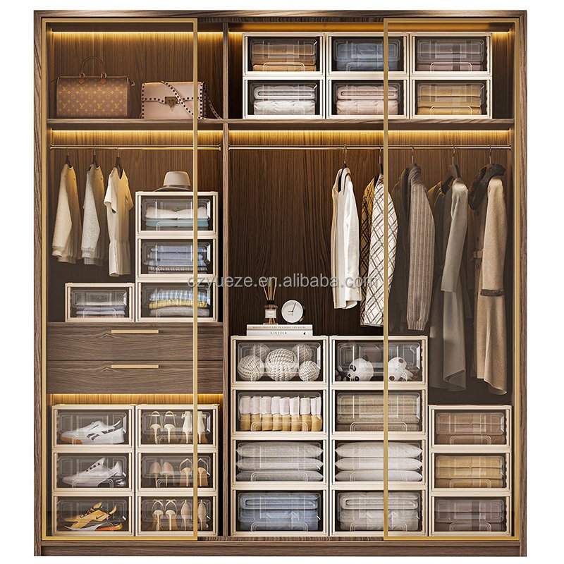 Latest Modern Design Household Detachable Transparent Drawer Type Plastic Storage Box Clothes and Underwear Storage Box