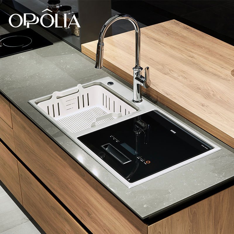OPPOLIA Mueble Disena Muebles Shanghai Conjuntos Brillante Simples A Prueba Insectos La Isla Moderna Gabinetes De Cocina