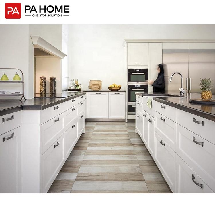 PA affordable custom french vintage wood shaker pvc kitchen cabinet