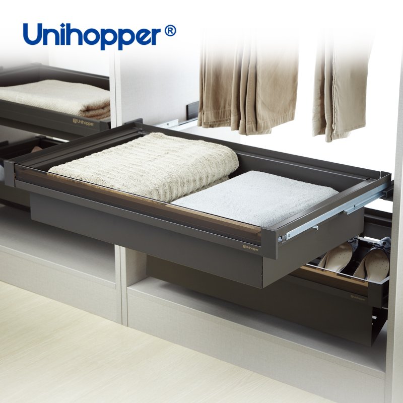 Unihopper Wardrobe Basket Closet Organizer Metal Soft Close Pull Out Drawer for Clothes Storage