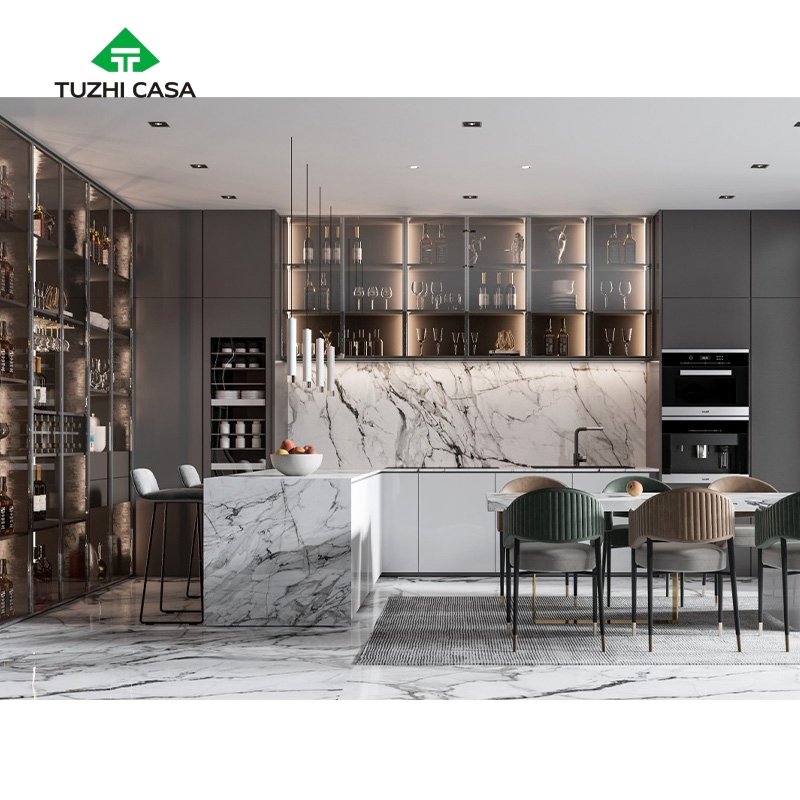 TUZHI CASA Complete full Kitchen Cupboards Furniture Set Modern Custom Kitchen Cabinet Designs