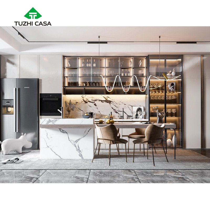 TUZHI CASA Complete full Kitchen Cupboards Furniture Set Modern Custom Kitchen Cabinet Designs