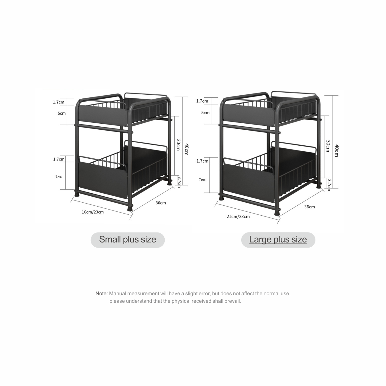 Under Sink Organizer Bathroom Sink 2 Tier Bath Collection Baskets Under Sink Shelf Kitchen multi-functional iron drainage single