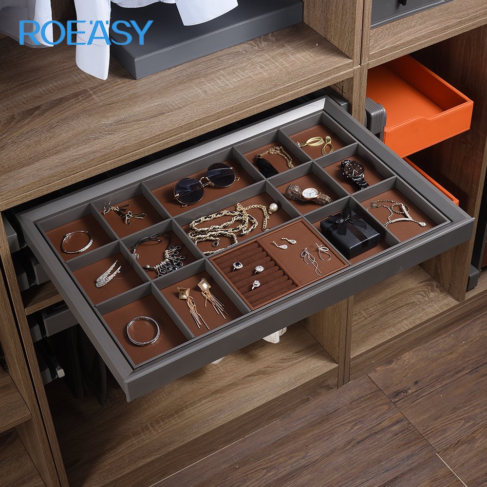 Roeasy Wardrobe Accessories Jewelry Storage Drawer Decorative Basket Cabinet storage decorative box