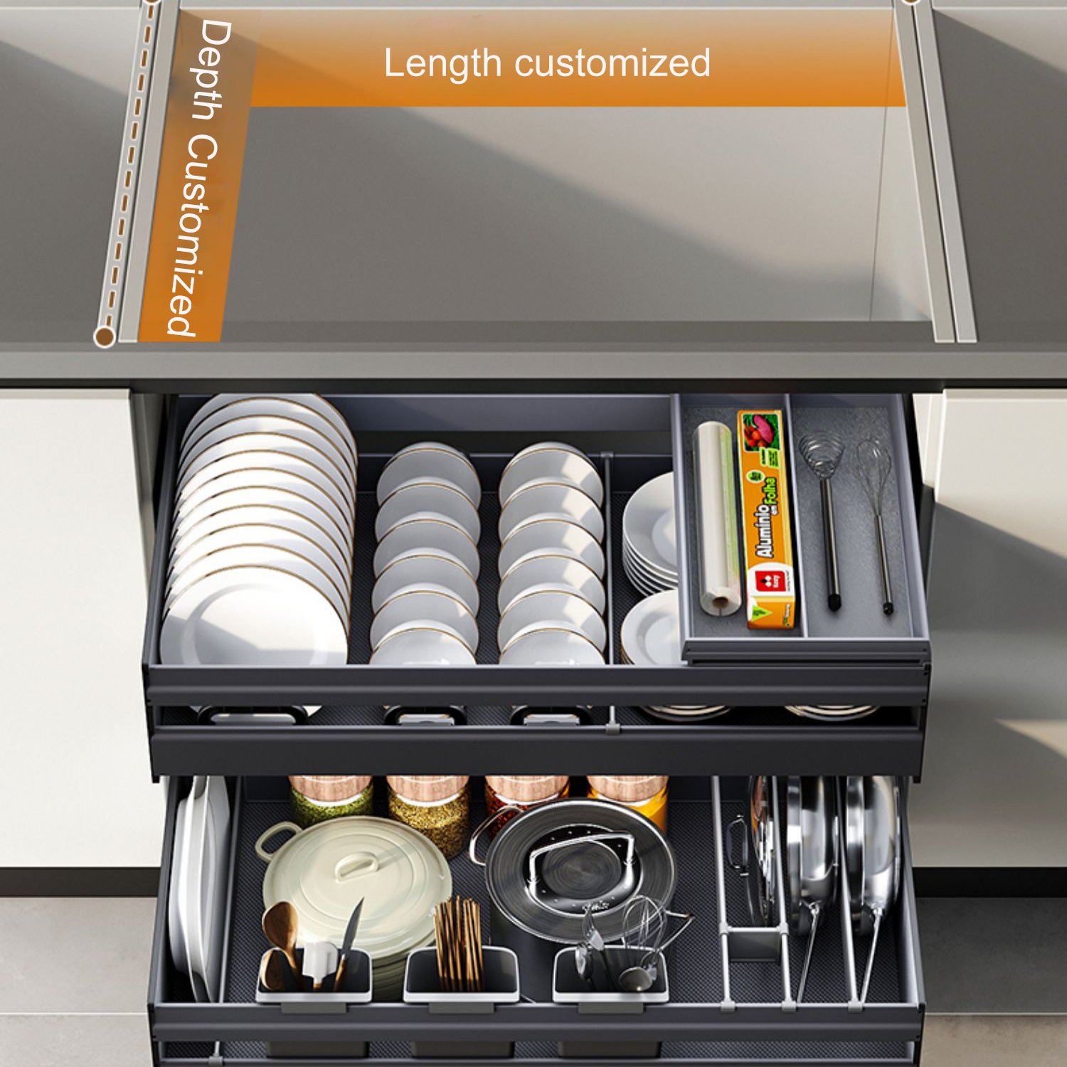 Goldmine Plate Rack Kitchen Organizer Pull Out Pot And Pan Cabinet Storage Basket 2 Tier Kitchen Cabinet Built In Dish Rack