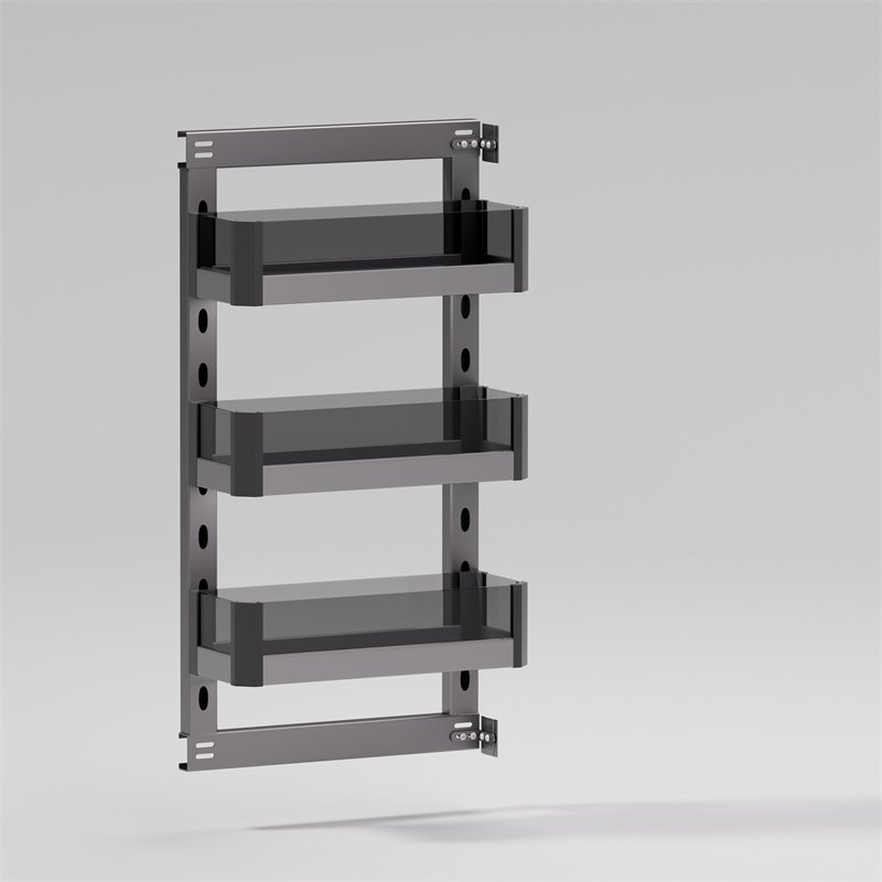 Cabinet Dish Shelf Rack Organizer Steel Stainless Pull Out Drawer Storage Spice Side Mounted Soft Closing Glass Kitchen Basket