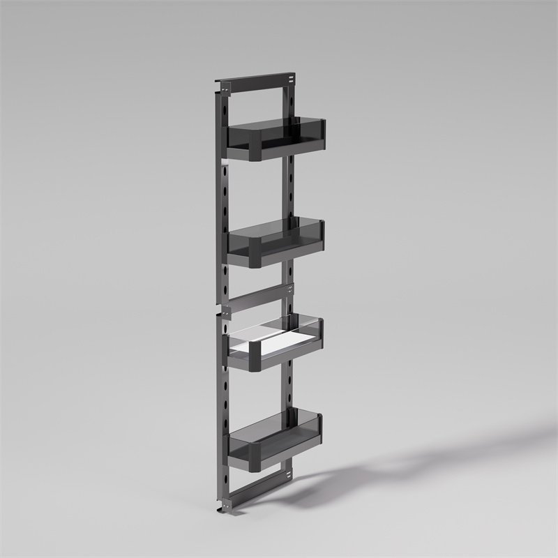 Cabinet Dish Shelf Rack Organizer Steel Stainless Pull Out Drawer Storage Spice Side Mounted Soft Closing Glass Kitchen Basket