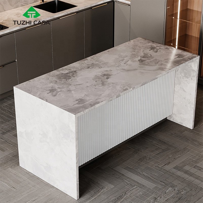 TUZHI CASA 2023 custom kitchen cabinets for custom wooden unit designs smart cupboard black complete kitchen cabinets