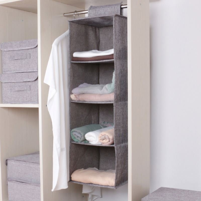 New fabric Storage Basket Closet Organizer Wardrobe Large Capacity Hanging Cabinet Organizer Storage Bag