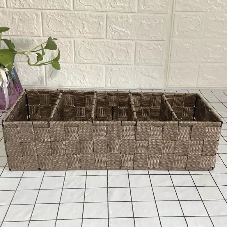 Wholesale multi-specification woven nylon with desktop storage and finishing baskets, drawer storage baskets