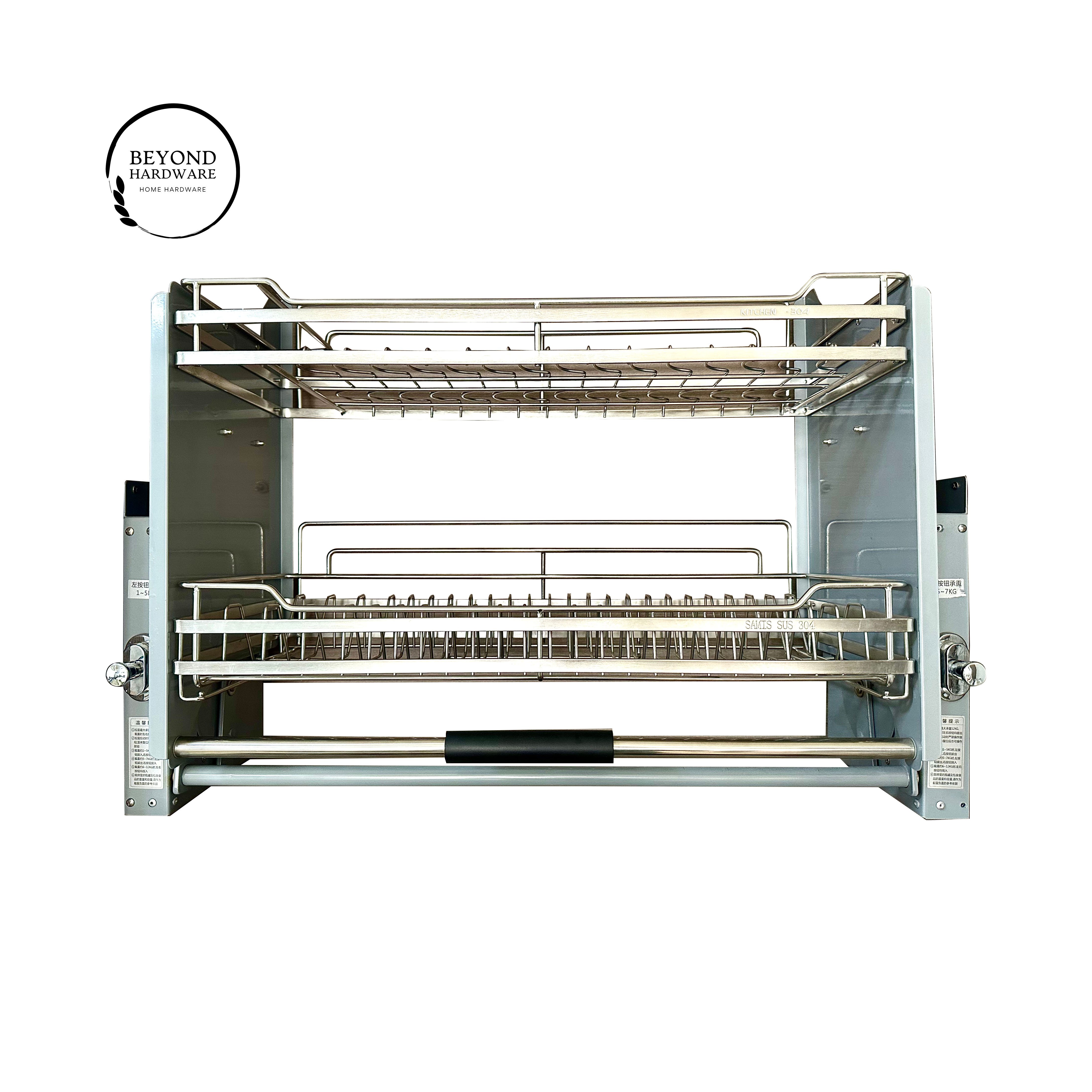 Hot sale wire Cabinet Kitchen Accessories Cabinet Pull Down Storage Pull Out Kitchen Stainless Steel Lifted Basket Elevator