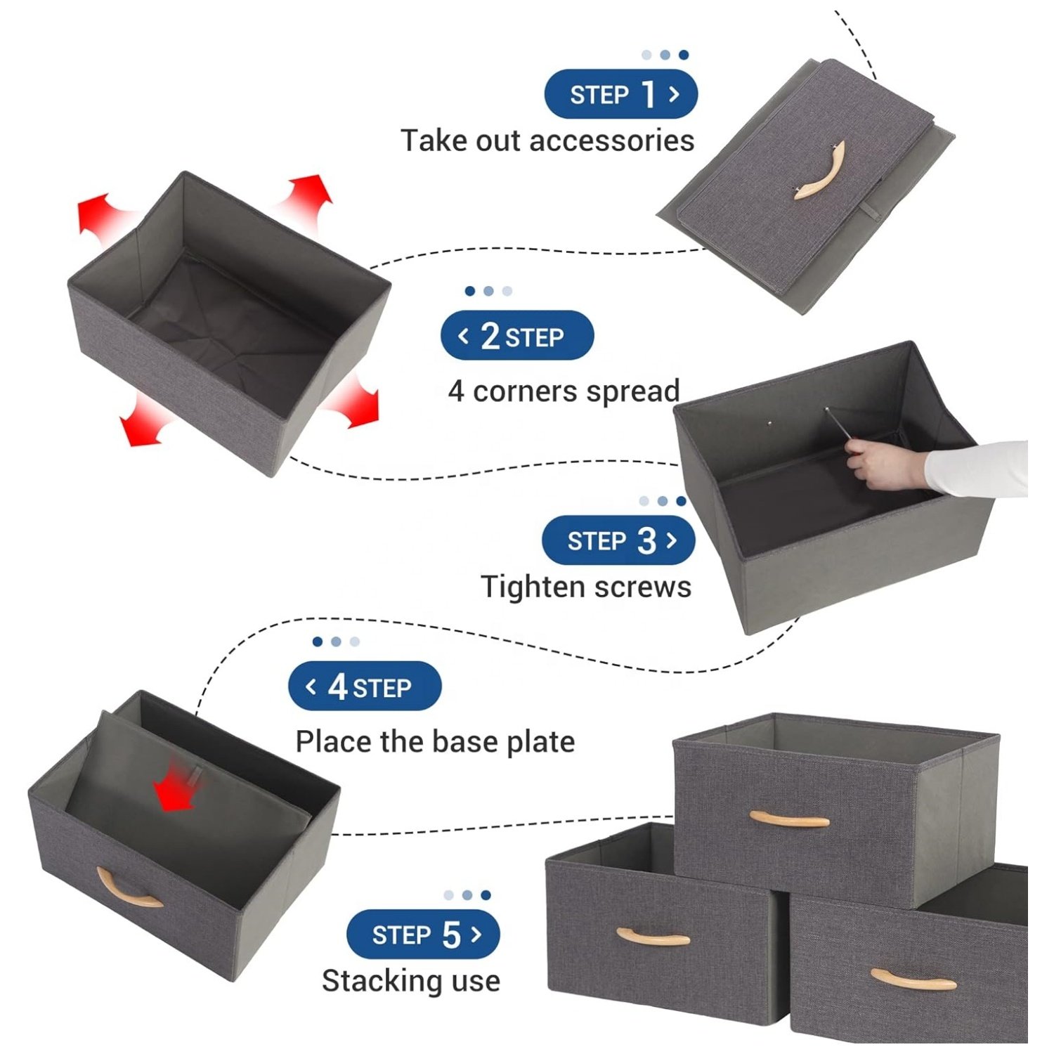 Household Foldable Clothing Toy Magazine Organizer Handle Fabric Storage Drawers Wardrobe Basket Storage Living Room Sundries