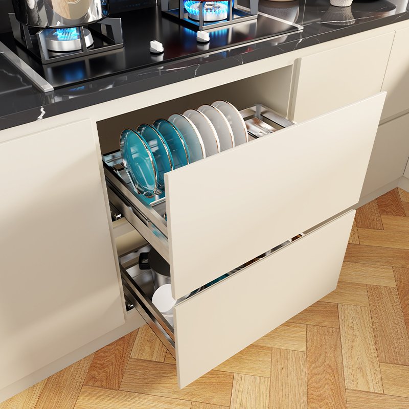 Stainless steel No finger print Kitchen drawer basket kitchen design pull out storage basket in cabinet