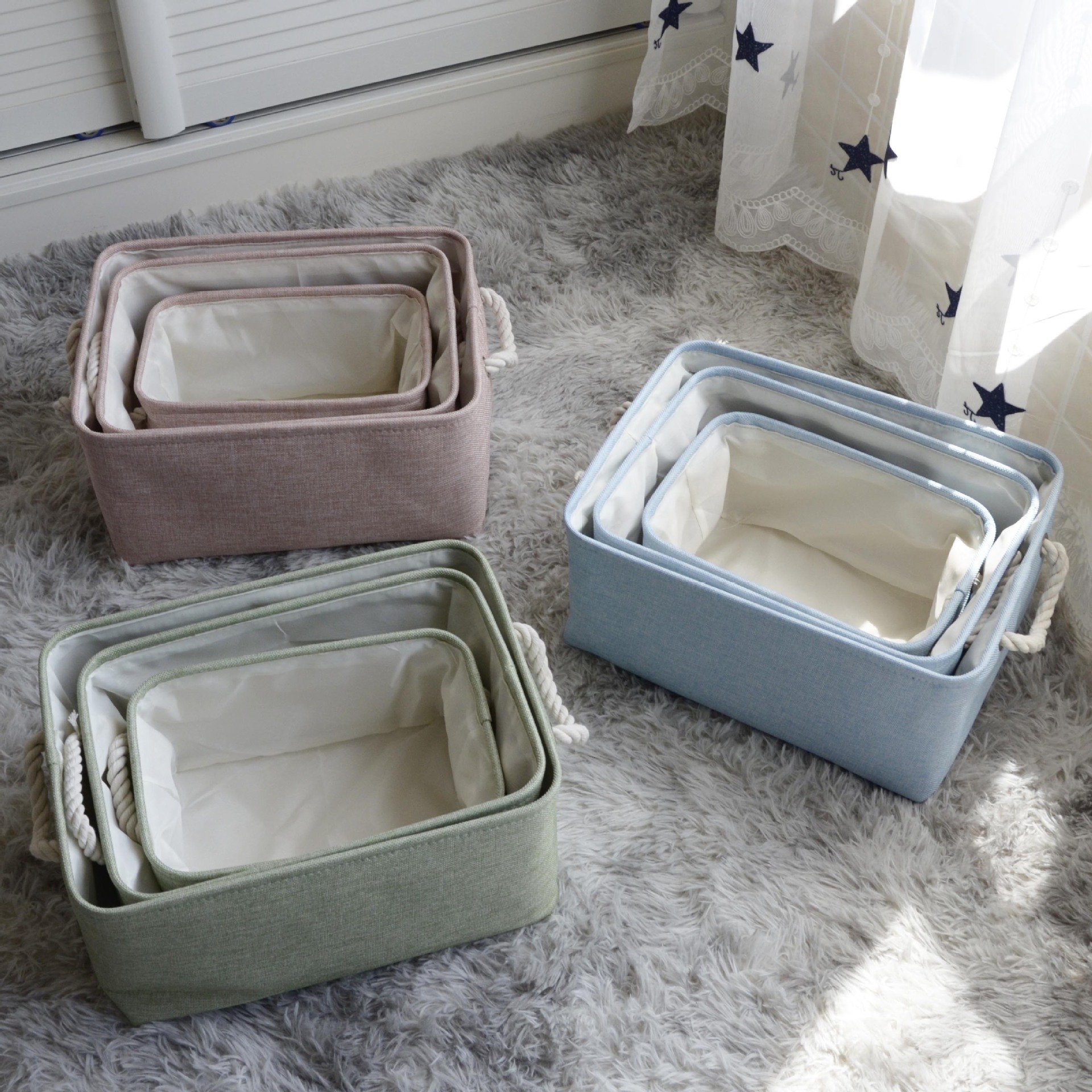 Wardrobe Clothes Organizer Foldable Thick Fabric Storage Box for Clothes Jeans Drawer Organizer Clothes
