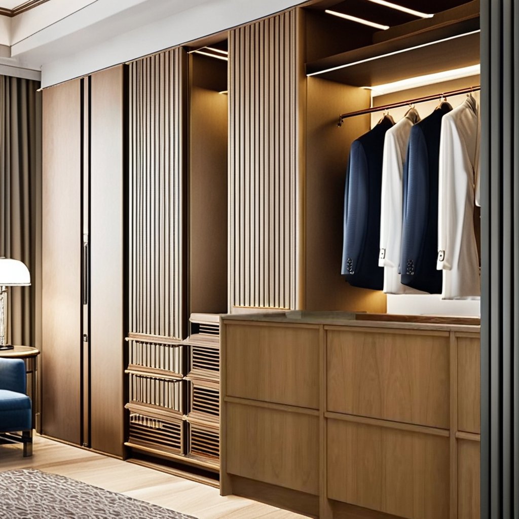Hotel Wardrobe Metal Frame with Glass Door Versatile Furniture Bedroom Living Room Apartment Home Office Mall Use Wardrobe