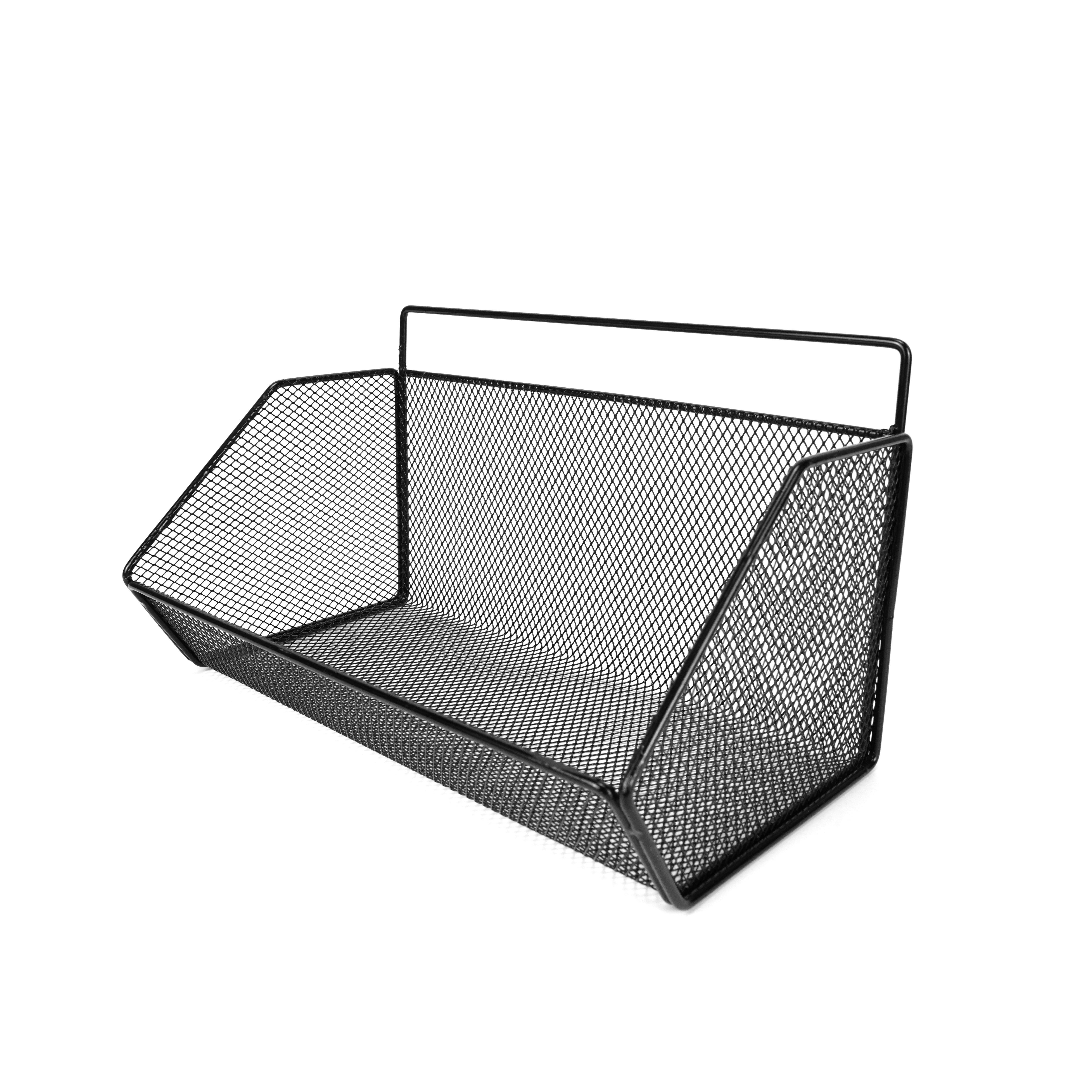 Kitchen Large Cabinet Wall Mounted Basket For Storage Organization Rustic Decor Sturdy Steel Wire Storage Bin
