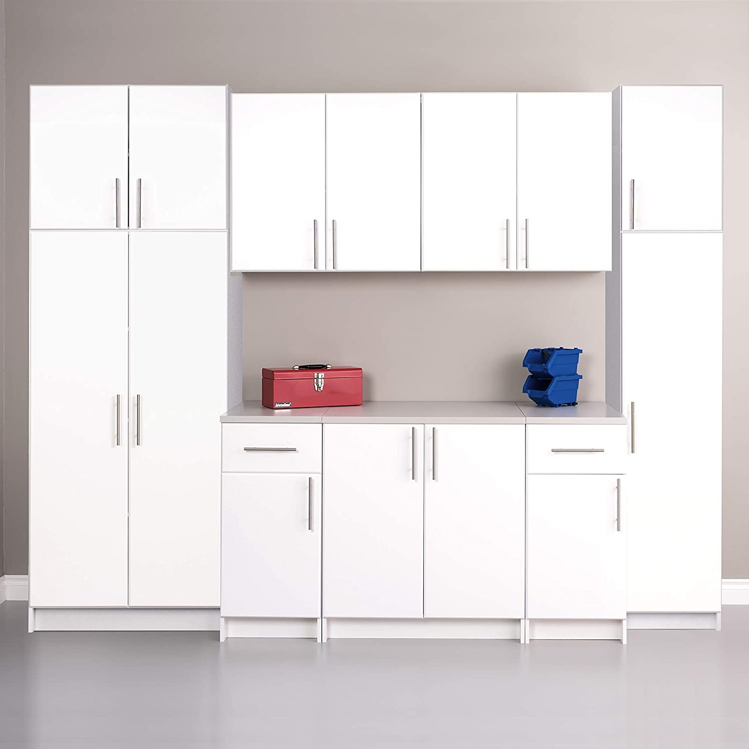 Modern style deformation slap door grey white MDF wooden kitchen cabinets made in China