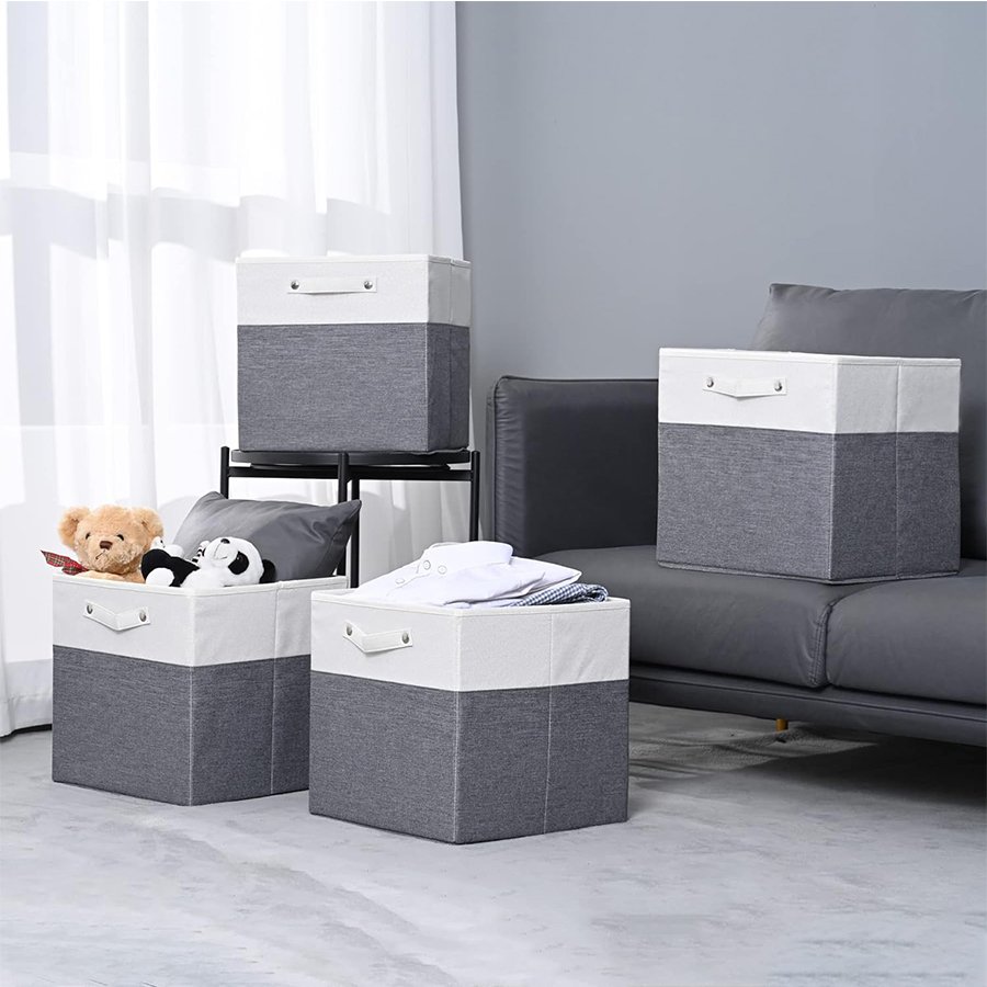 Foldable fabric Cloth Storage Cube Storage Bin Decorative Wardrobe Basket Organizer Home Closet Bedroom Drawers Organizers