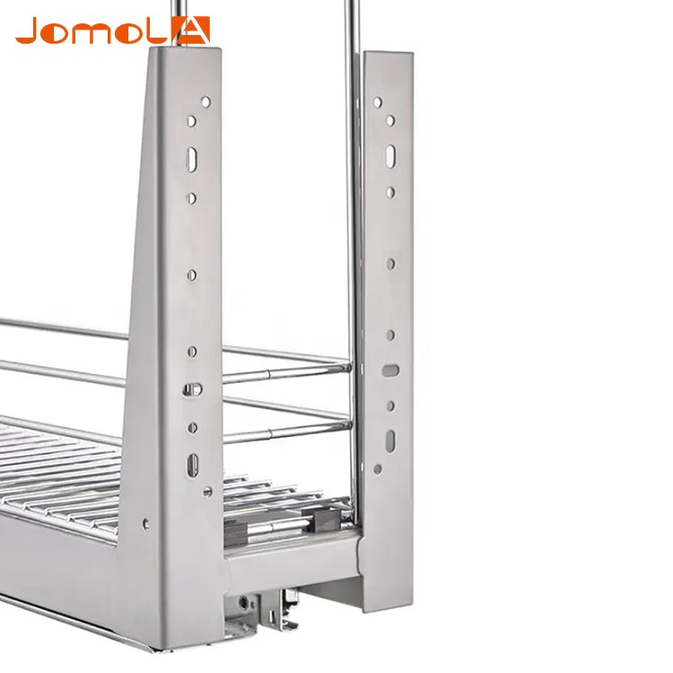Narrow style kitchen cabinet spice storage rack pull out drawer basket with soft closing rails
