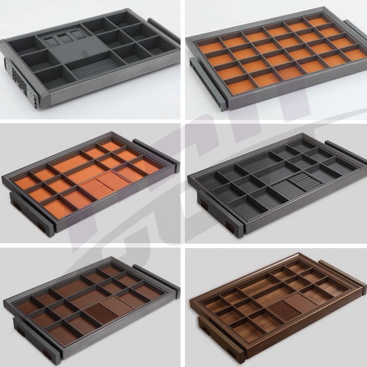 Wardrobe Closet Jewelry Organizers Jewelry leather Drawer box for Wardrobe accessories