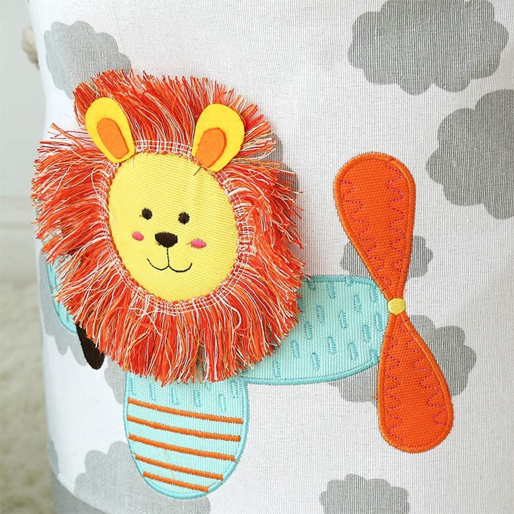 Embroidery Design Fabric Basket Children's Toys Storage Bin Collapsible Laundry Hamper Clothes Foldable Storage Basket