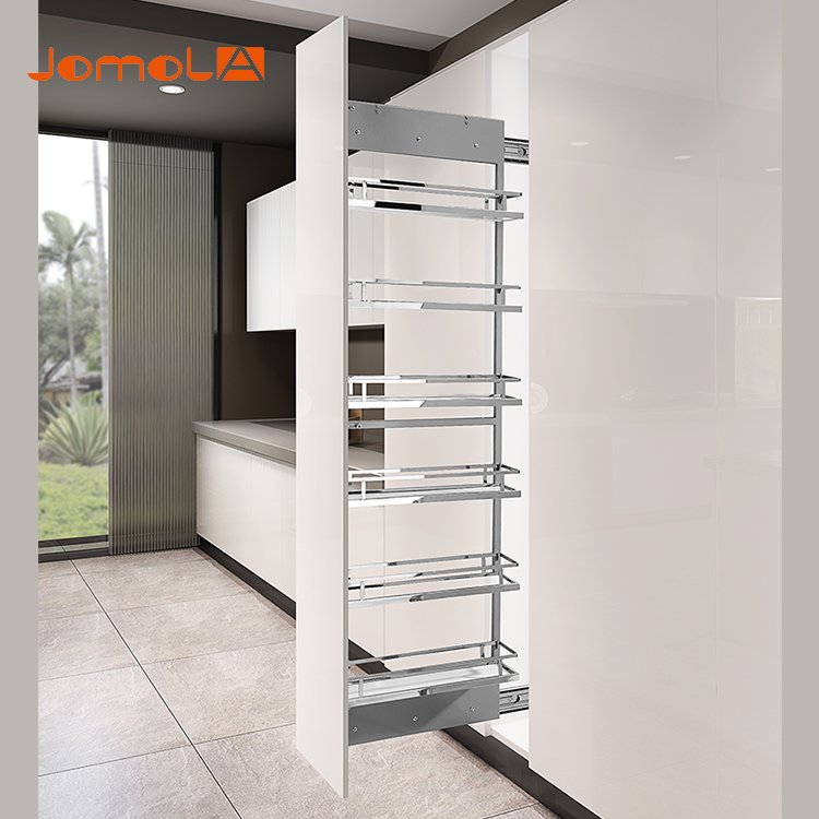 Fashion tall unit kitchen cabinet pantry organizer wire basket