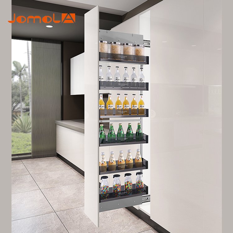 Fashion tall unit kitchen cabinet pantry organizer wire basket