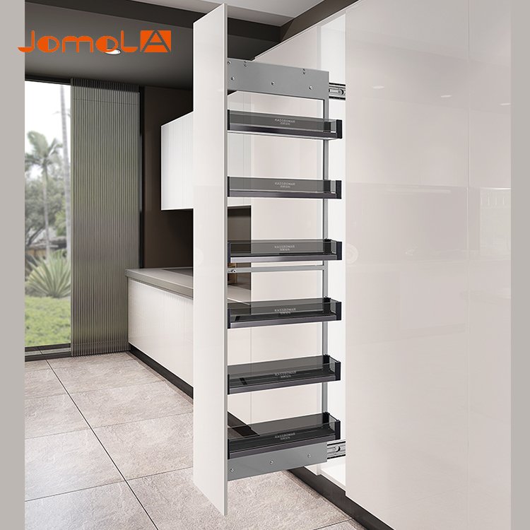 Fashion tall unit kitchen cabinet pantry organizer wire basket