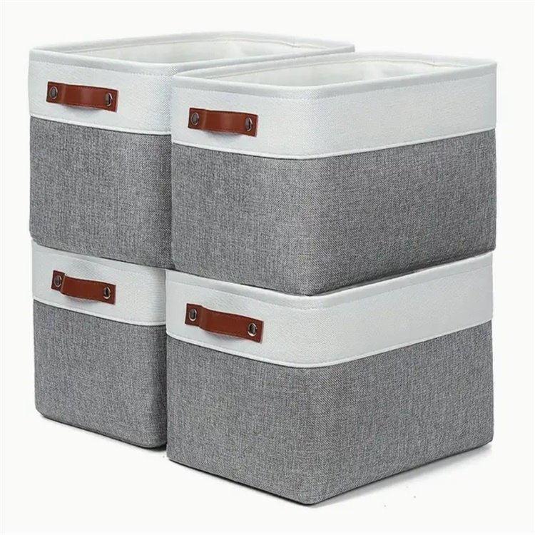 2024 new foldable large capacity drawer cotton linen wardrobe layering hamper storage basket for dirty clothes