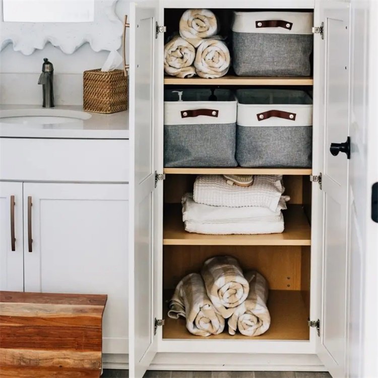 2024 new foldable large capacity drawer cotton linen wardrobe layering hamper storage basket for dirty clothes