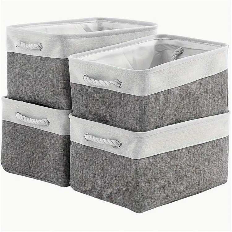 2024 new foldable large capacity drawer cotton linen wardrobe layering hamper storage basket for dirty clothes