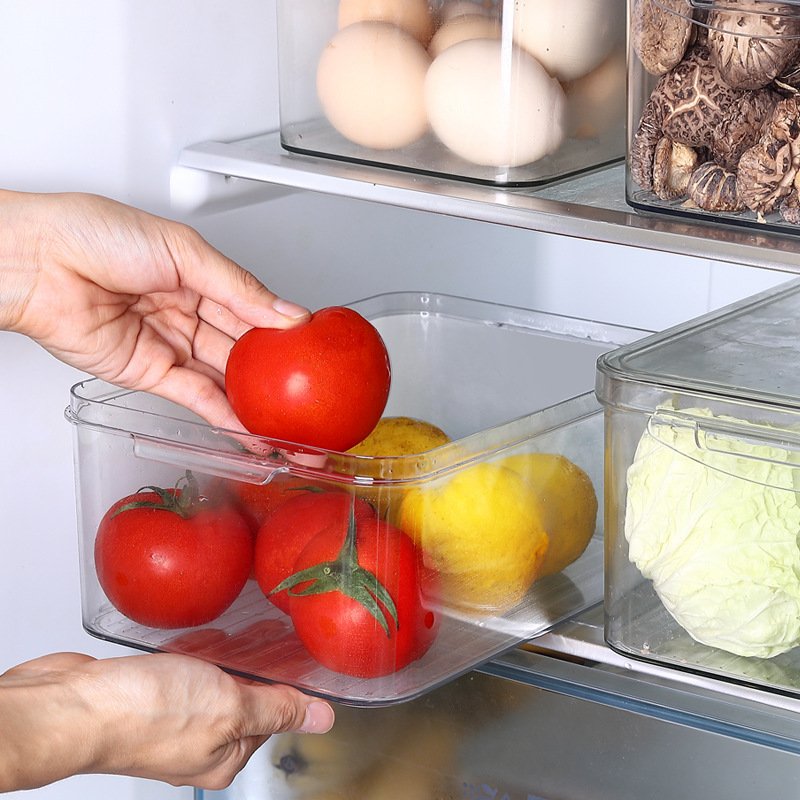 Hot Selling Large Capacity Transparent Sealed Refrigerator Storage Box Drawer Style Kitchen Egg PET Food Preservation Box