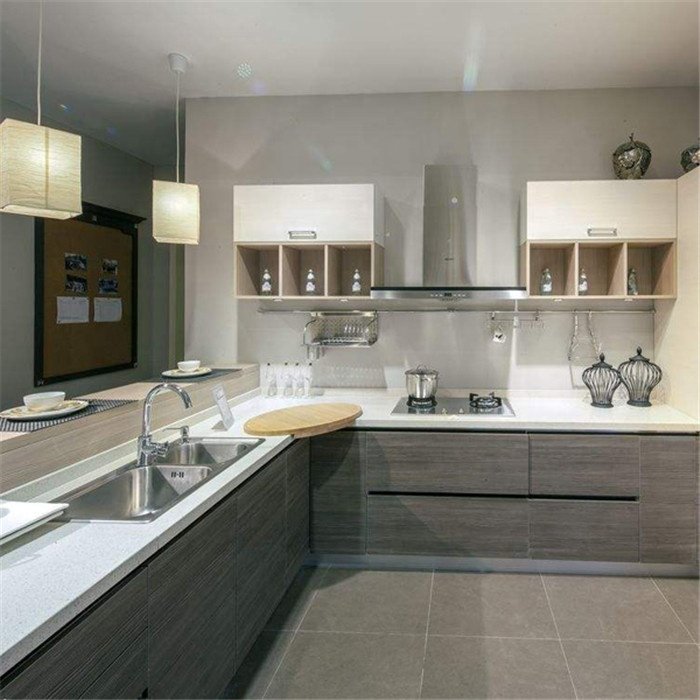 DAIYA modern New wood veneer kitchen cabinet