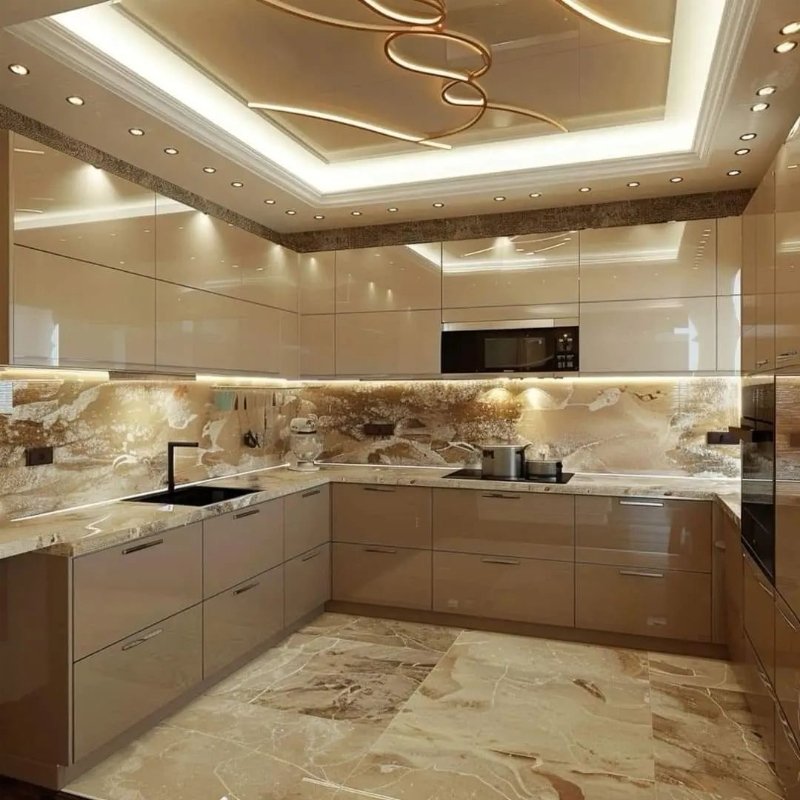 Wholesale Modern Style Complete Kitchen Cabinets Set Gloss Minimalist Kitchen Cabinets With LED Lights