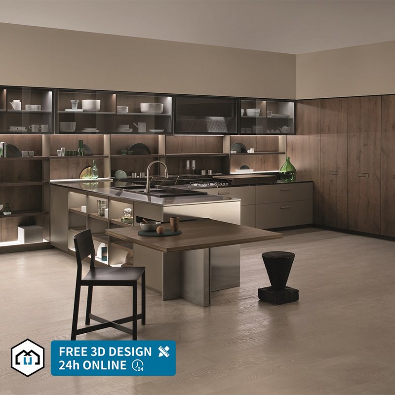 Automatic Gray Gloss L Shaped Modern Kitchen Cabinet Set Modular Price Modern Indoor Kitchen Cabinets