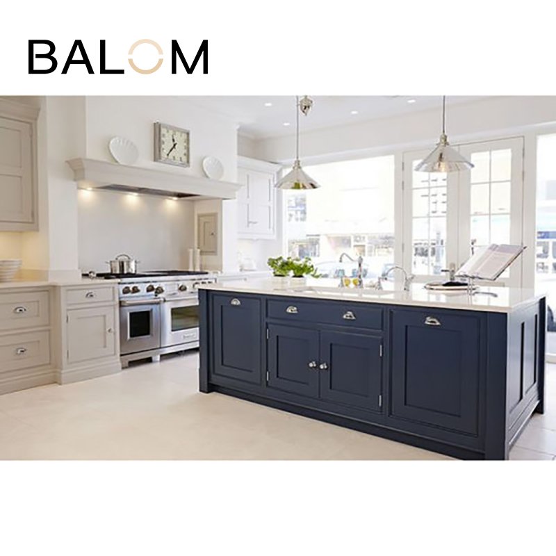Balom hot great customized for double side real wood veneer and kitchen cabinets with pull out waste bin and pantry