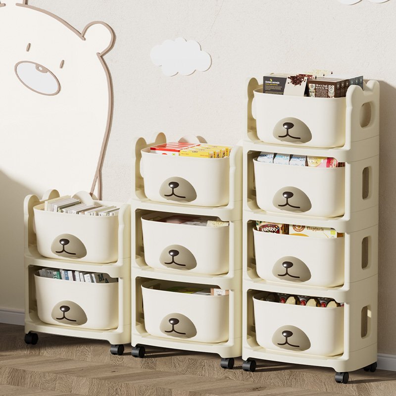 Trolley Pantry Organizer Baskets With Wheels Handle Bins Drawers Carts Plastic Box Household Sundry Bins