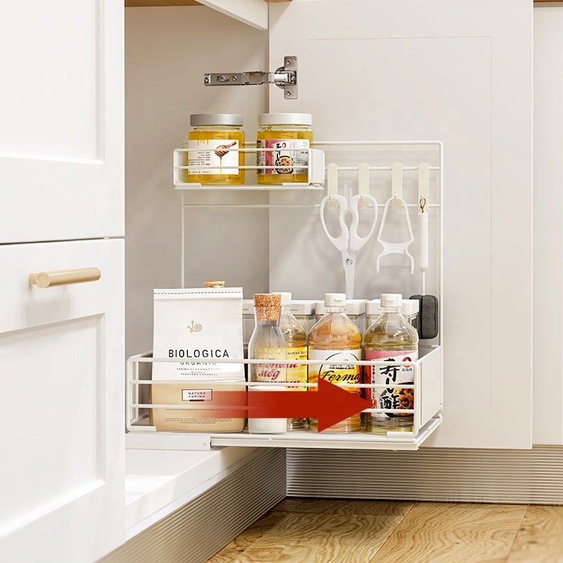 Save space detachable drawer type kitchen sink cabinet metal storage rack