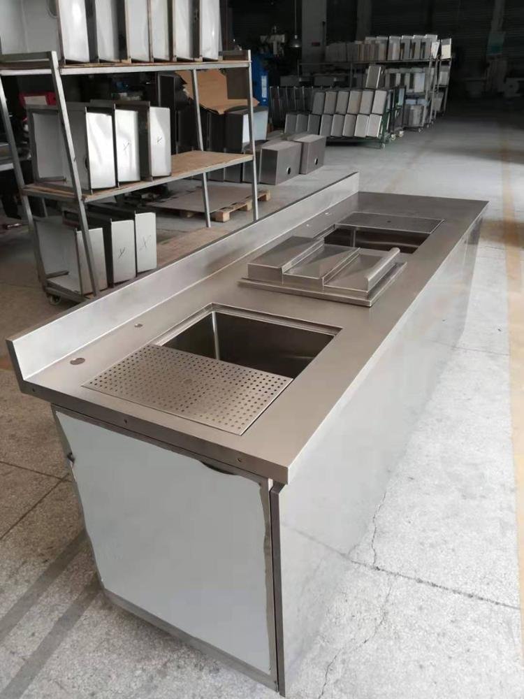 Hot Sale High Quality Stainless Steel Kitchen Cabinet With Bar Sink