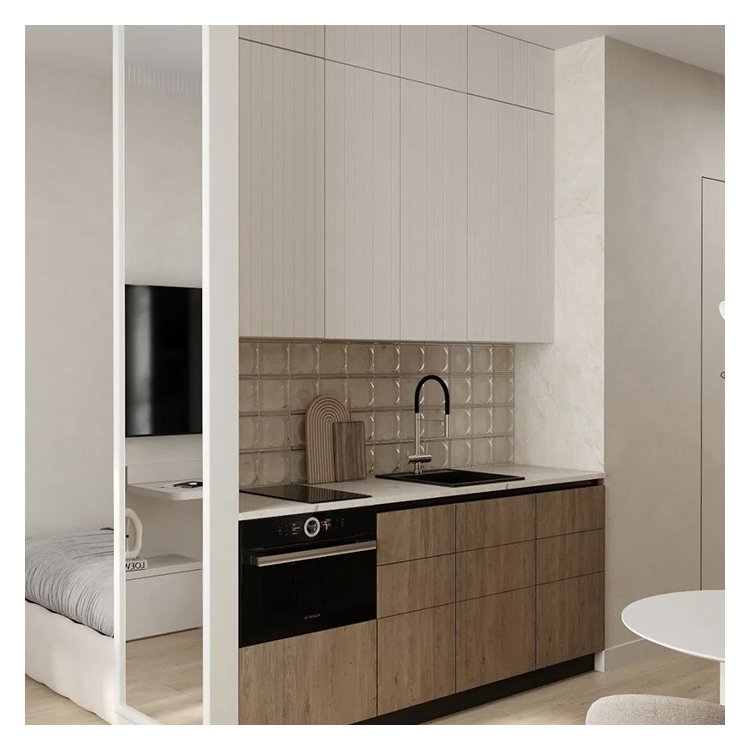 Custom apartment small kitchen cabinet complete sets modern mdf shaker wood kitchenette cupboard custom furniture manufacturer