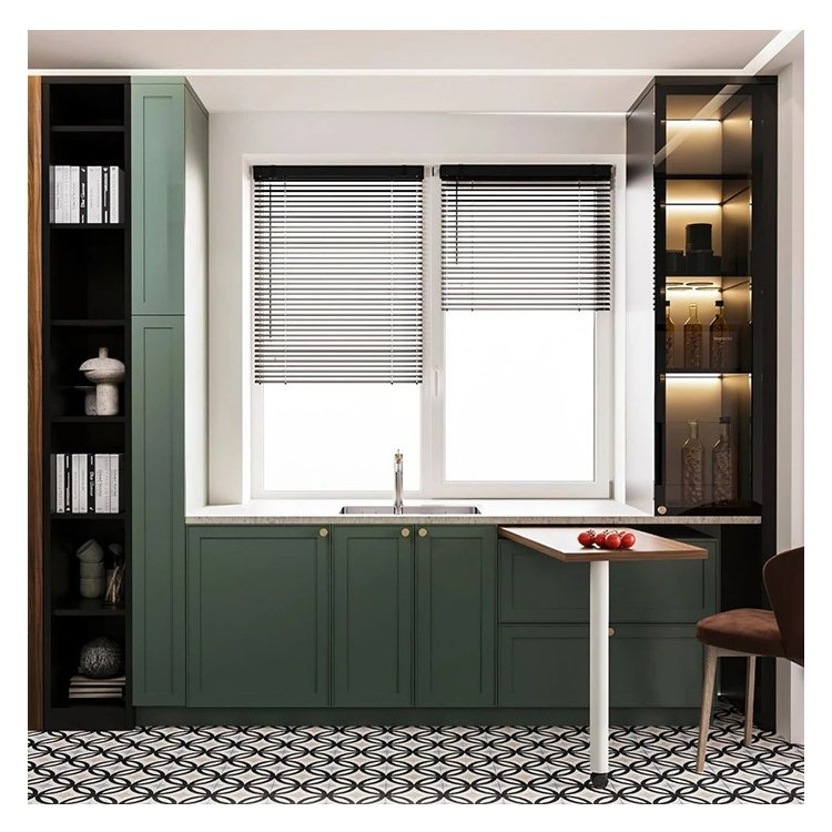 Custom apartment small kitchen cabinet complete sets modern mdf shaker wood kitchenette cupboard custom furniture manufacturer
