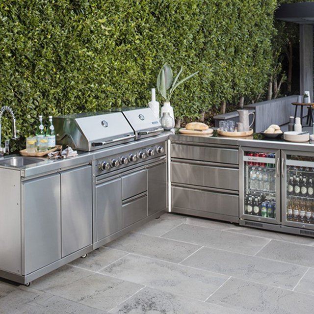 Modern outside bbq metal kitchen cabinets furniture design prefab outdoor water proof stainless steel kitchen cabinet