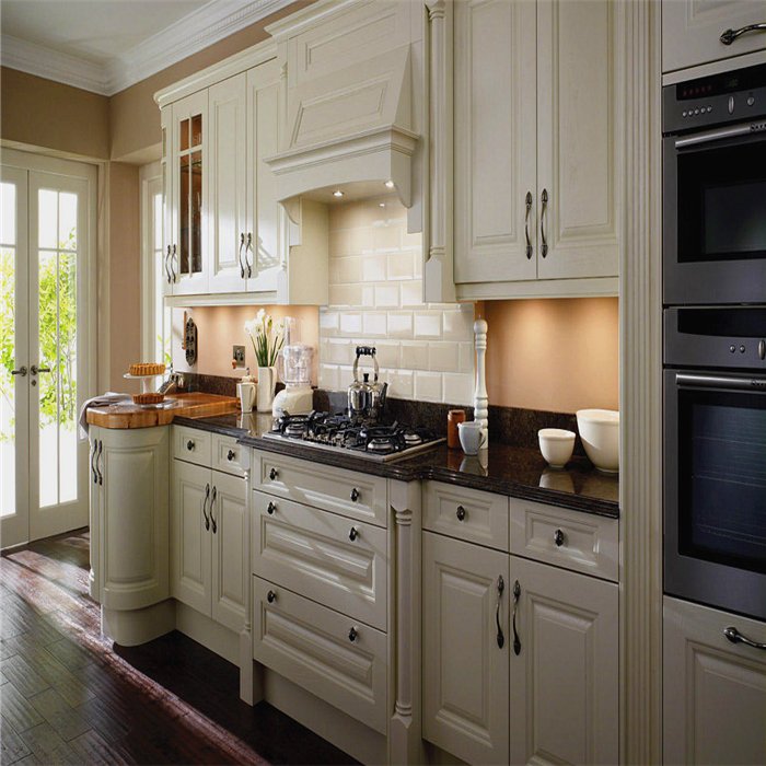 Luxury Classical Style American cabinets complete sets Cherry Solid Wood Kitchen cabinets ready to assemble
