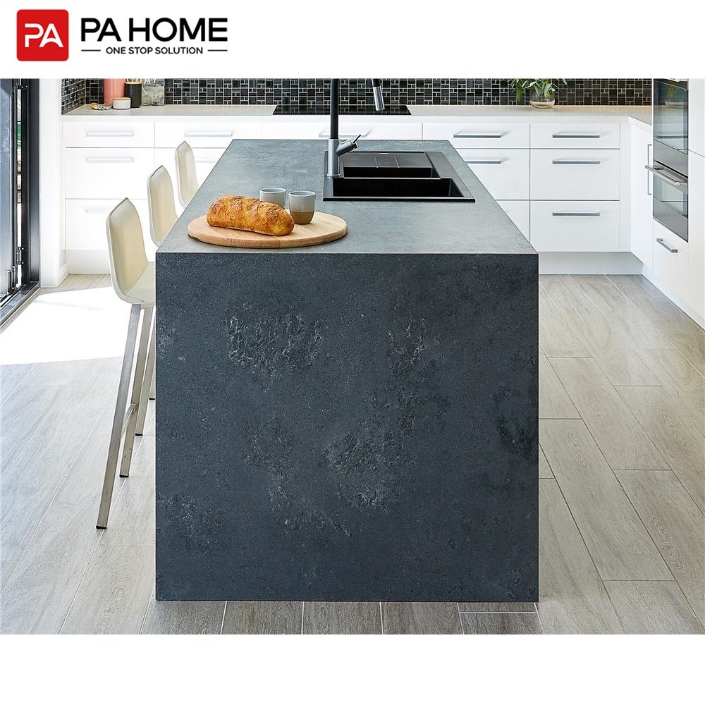 PA vintage island style white lacquer wooden modern modular kitchen cabinets