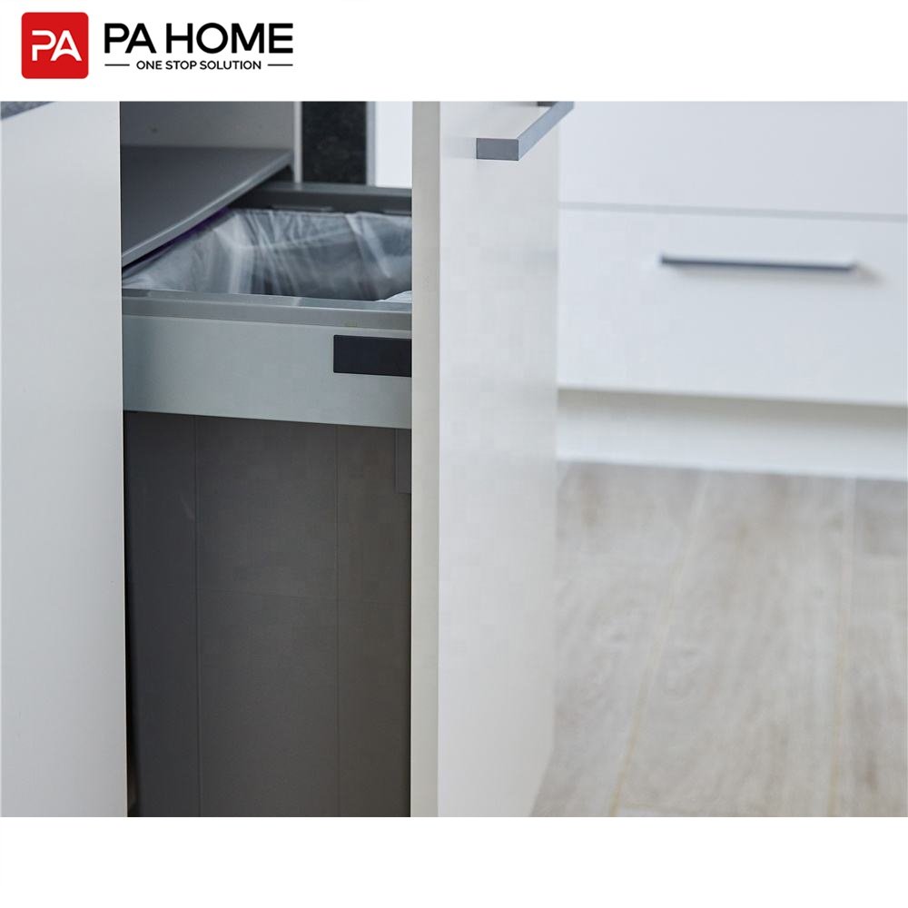 PA vintage island style white lacquer wooden modern modular kitchen cabinets