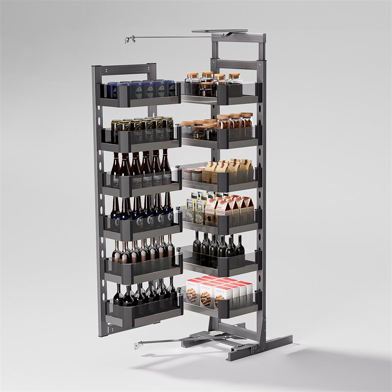 Stainless Steel Glass Smart Intelligent Elevator Linkage Snack Cabinet Kitchen Cabinet Pantry Drawer Tall Pull Out Basket