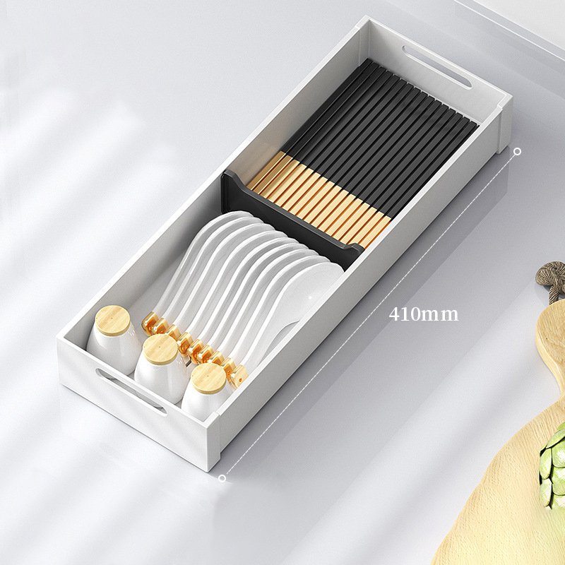 Cutlery storage box and kitchen drawer dispenser tray cutlery pull out drawer basket kitchen basket drawer