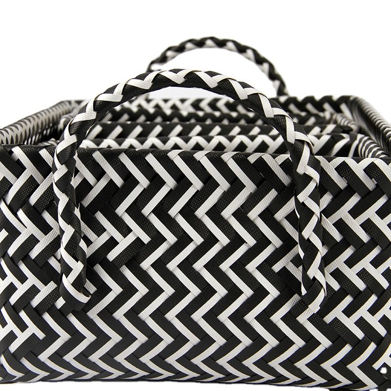 3pcs woven plastic basket / Handmade storage basket/ PP basket household furniture decor home storage drawer organizer